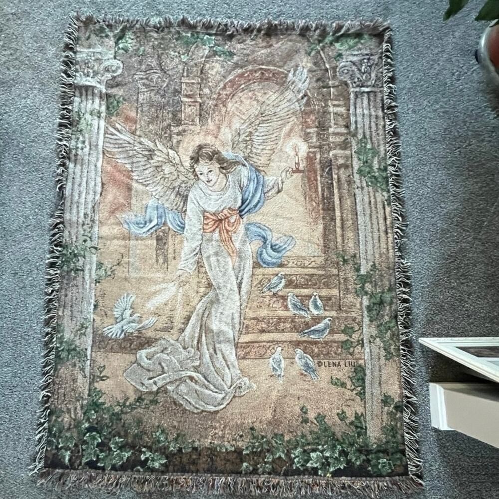 Angel of Light Tapestry Blanket, Lena Liu, 50 x 68
